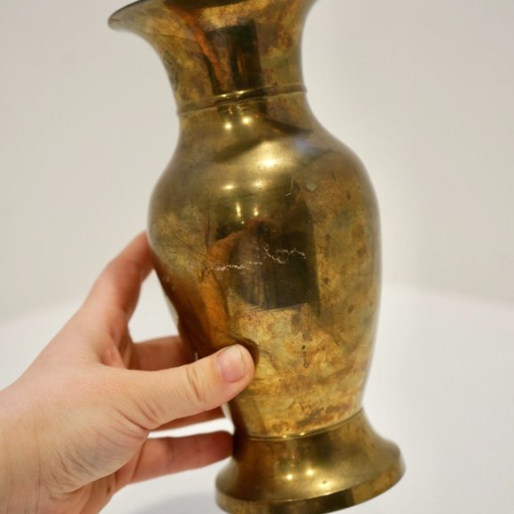 Vintage Decorative Brass Flower Vase | Boho Home Decor - Picture 10 of 10